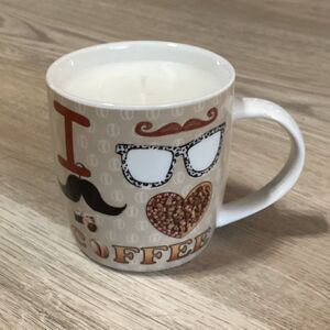 I Love Coffee Mug Candle 11oz – Midnight Bourbon | Repurposed Vessel